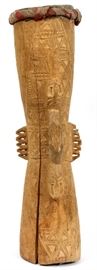 AFRICAN CARVED WOOD TRIBAL DRUM, H 23", DIA 6"
Lot # 1452 