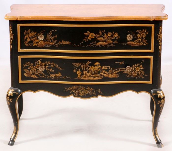 DREXEL CHINOISERIE STYLE CHEST, H 28", L 35", D 18"
Lot # 0082 