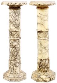 WHITE & GREY MARBLE PEDESTALS, PAIR, H 37", W 12", L 12"
Lot # 0105 