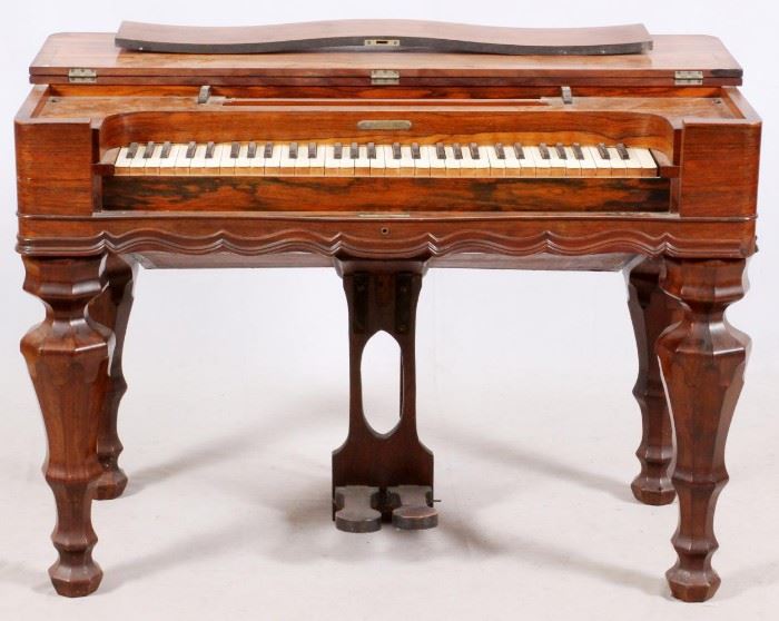 CARVED ROSEWOOD SPINET PUMP ORGAN, H 38", W 45"
Lot # 0182 