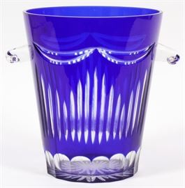 BOHEMIAN COBALT-CUT-TO-CLEAR ICE BUCKET, H 15"
Lot # 0262 