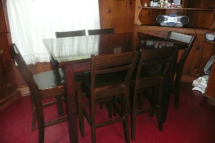 Bistro table and 6 chairs