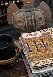 Mexican Day of the Dead Clay Mask and SW Magazines