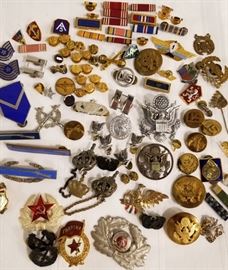 Military WWII Medal and Badges
