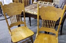 Oak Pressed Back Chairs