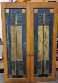 Antique Stained Glass Cabinet Doors