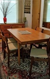 Danish Modern Dining Table and Chairs