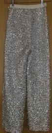 Vintage Ladies Woven Silver Party Pants