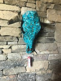 Lot 8: Turquoise Embellished Longhorn Skull