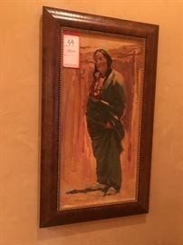 Lot 44: Oil Painting of Native American Man, Hugh Cabot
