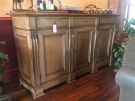 Lot 46: Large Blonde Wood Sideboard