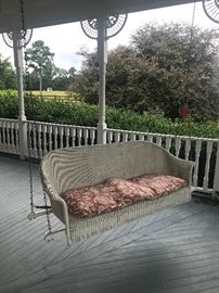 Lot 106: Wicker Porch Swing