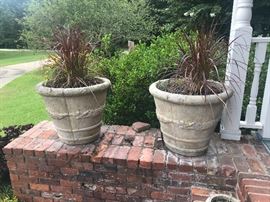 Lot 107: Pair Large Concrete Planters