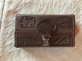 Lot 126B: Tex McIver Tooled Leather Dominoes Cased Set