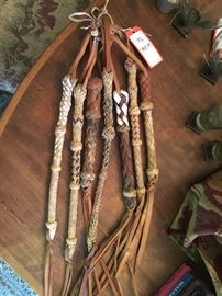 Lot 132: 7 Leather Short Whips