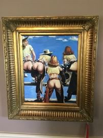 Lot 159: S. Wilson "Cowgirls in Chaps" O/C