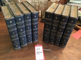 Lot 157: 8 Antique Leather Books