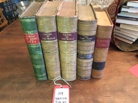 Lot 159: 5 Antique Leather Books