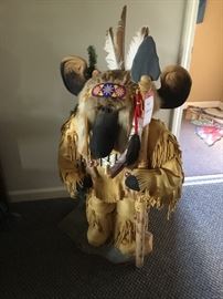 Lot 190: Native American Costumed Leather Covered Moose