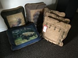 Lot 192: Group of 6 Leather/Suede Pillows