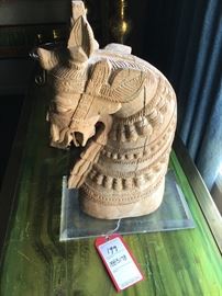 Lot 199: Carved Horse Head on Lucite Base