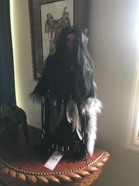 Lot 201: Native American Doll on Stand