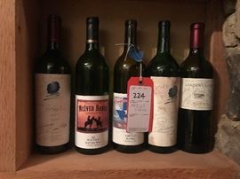 Lot 224: Lot of 5 Wine Bottles w Party Guest Signatures