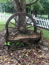 Lot 256: Wagon Wheel Bench