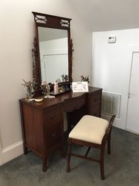 Antique vanity with bench (was recently refinished and is in excellent condition)