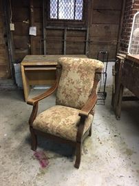 Antique upholstered arm chair