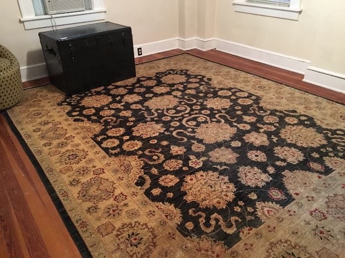 Area rug, painted steamer trunk