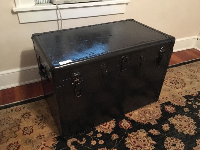 Painted steamer trunk