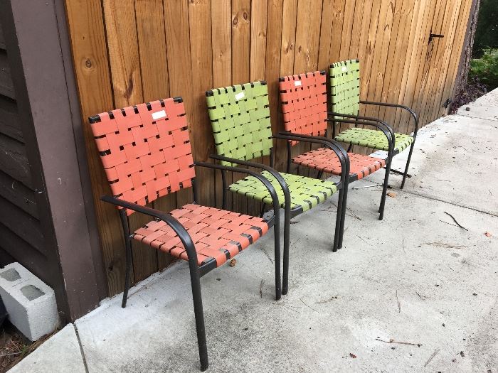 Outdoor chairs-two flavors (green and orange)