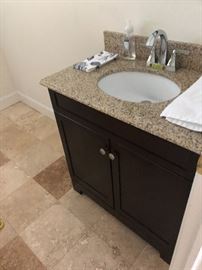 bathroom  cabinet sink and faucets