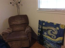 Rocker Recliner, floor lamp, Starry Night by Van Gogh