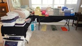 Linens, towels Pillows, 