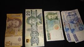 Vintage Foreign Currency 