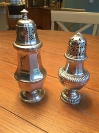(2) French pewter sugar shakers