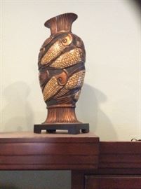Large decorative vase in metallic & brown
