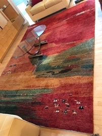 Beautiful large wool Persian Gabbeh rug. 9’ x 12’