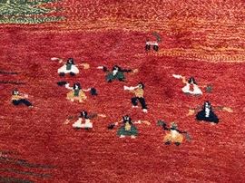 Beautiful large wool Persian Gabbeh rug. 9’ x 12’