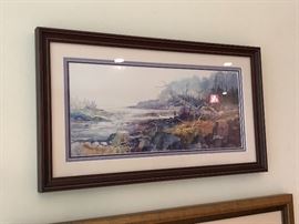 Carlton Plummer watercolor print AWS-Signed