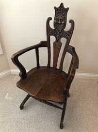 Antique Stomps-Burqhardt Co. Spirit or North Winds gargoyle chair