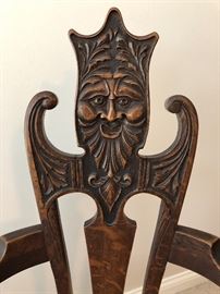 Antique Stomps-Burqhardt Co. Spirit or North Winds gargoyle chair