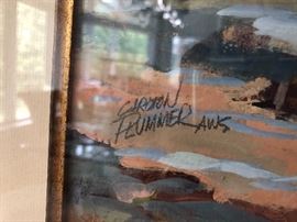 Carlton Plummer original watercolor on paper AWS-Signed