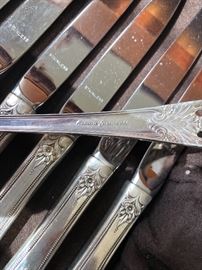 Antique Fine Arts “Crown Princess” 98  piece sterling silver flatware set