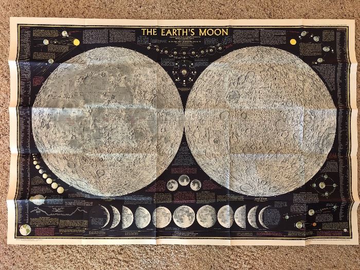 1969 National Geographic The Earth’s Moon map