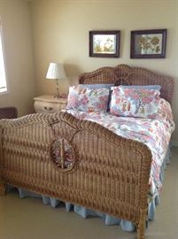 All wicker --head - foot and frame  queen size