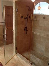 copper finish faucets- 28" pivot door