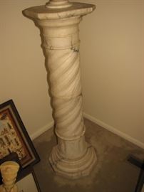 Marble sculpture, marble pedestal vase